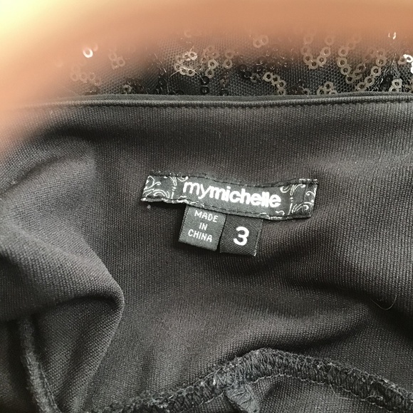 Mymichelle black stripe sequin dress - Picture 4 of 5